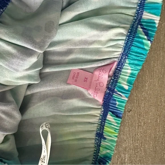 Lilly Pulitzer Blue Green Tropical Strapless Maxi Dress - Picture 5 of 5